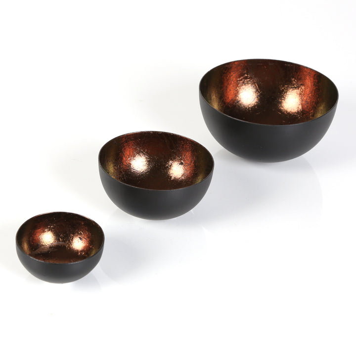 3er Set Teelichthalter Meo Braun