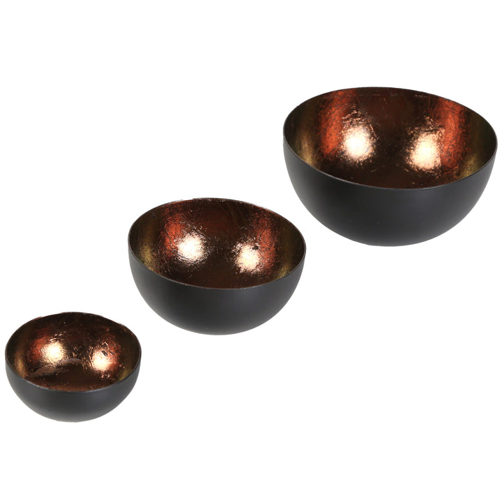 3er Set Teelichthalter Meo Braun