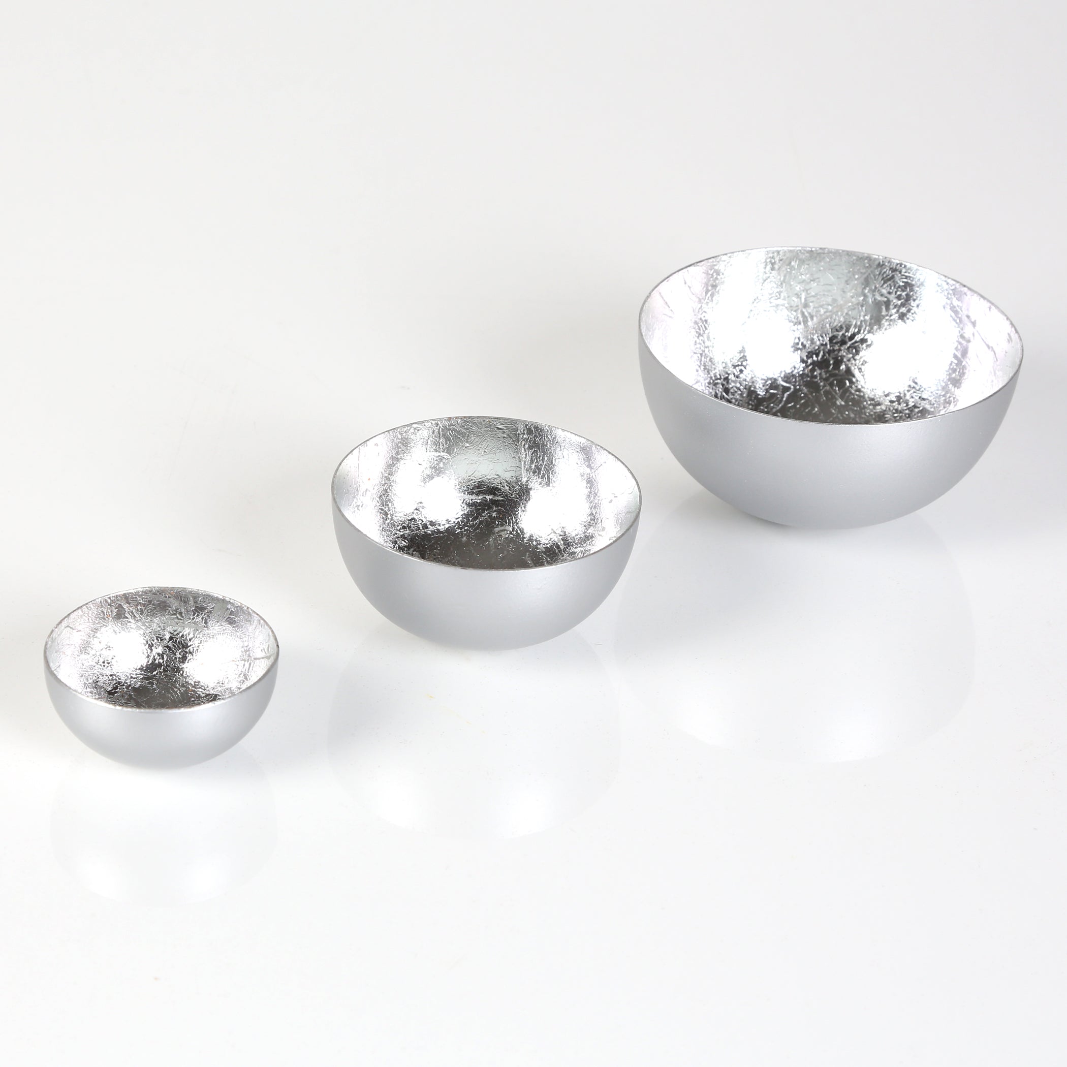 3er Set Teelichthalter Meo Silber – CASA-MORO