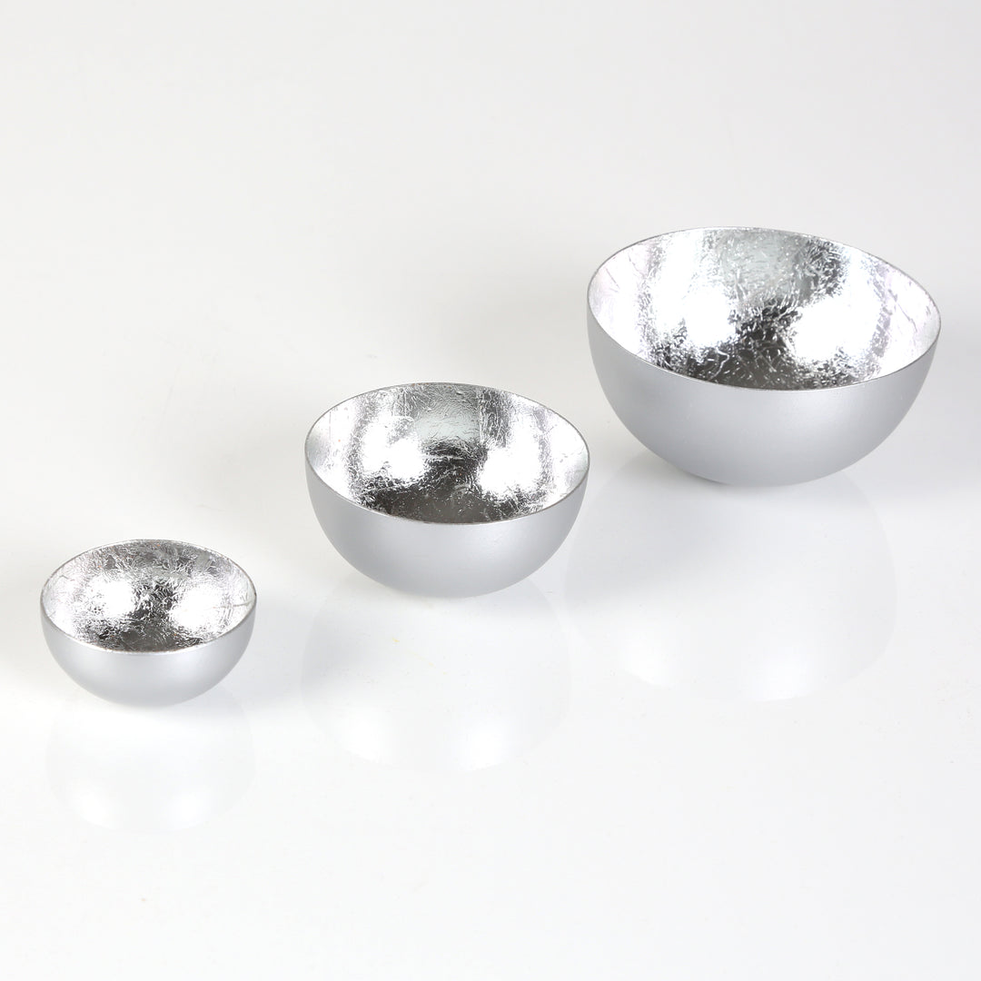 3er Set Teelichthalter Meo Silber