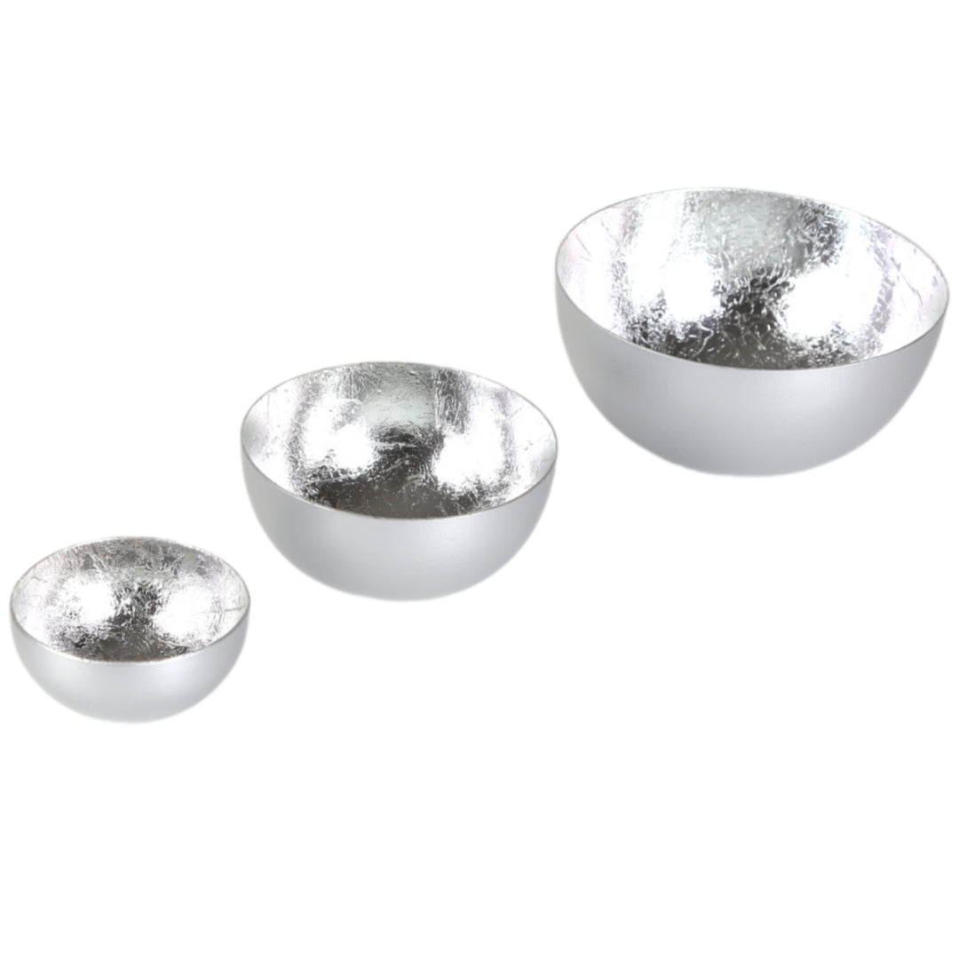 3er Set Teelichthalter Meo Silber