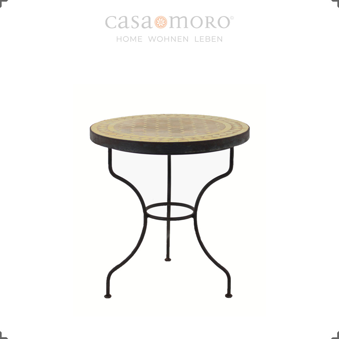 Zellige-Mosaiktisch Ø 45 cm – ideal als Ablagetisch oder Pflanzentisch auf Balkon oder Terrasse