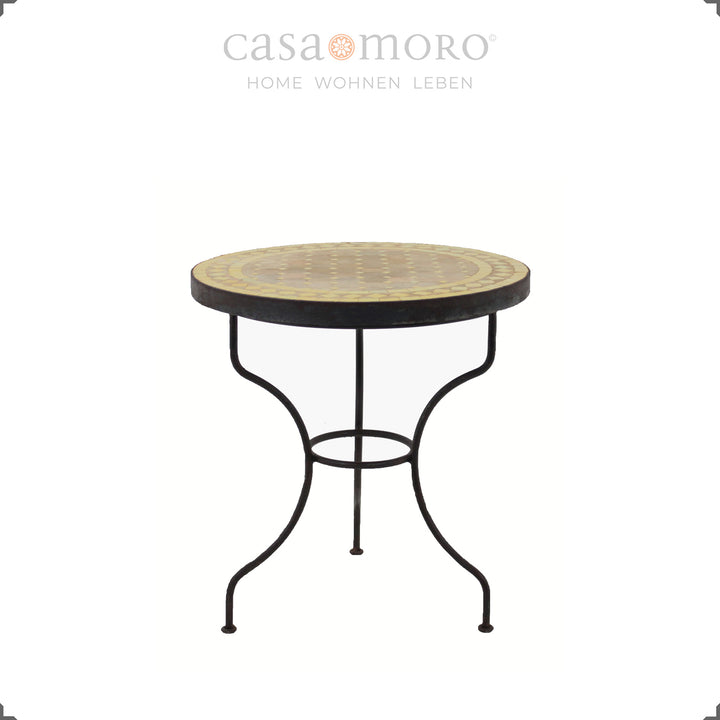 Zellige-Mosaiktisch Ø 45 cm – ideal als Ablagetisch oder Pflanzentisch auf Balkon oder Terrasse