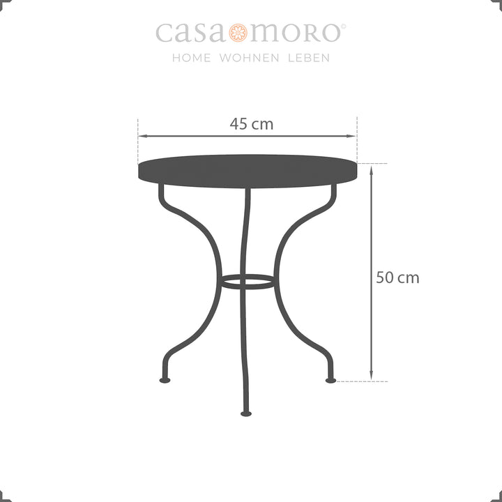 Runder Ablagetisch mit sternförmigem Fliesenmuster, farblich warm und mediterran