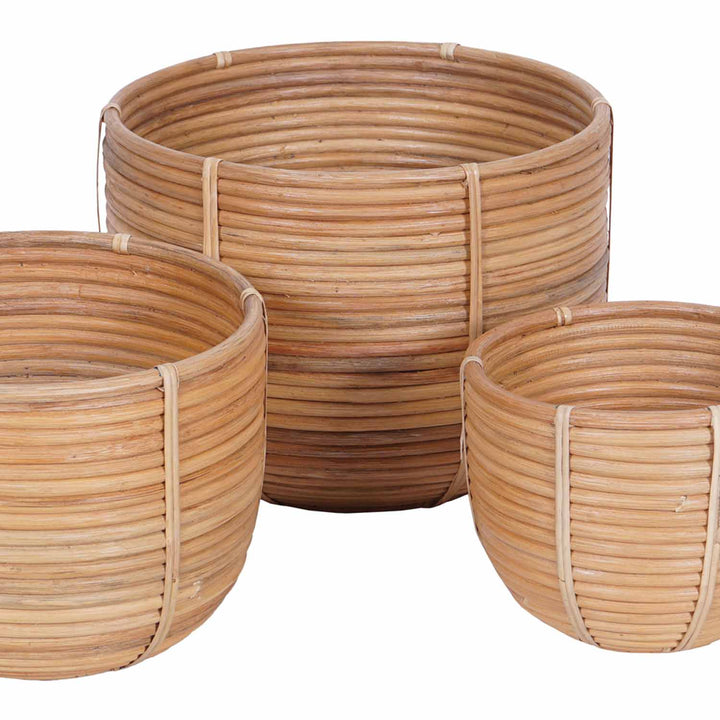 Rattan Korb Blumenkorb Cinta 3er Set
