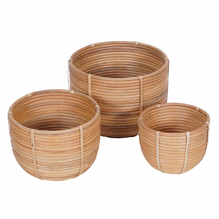 Rattan Korb Blumenkorb Cinta 3er Set