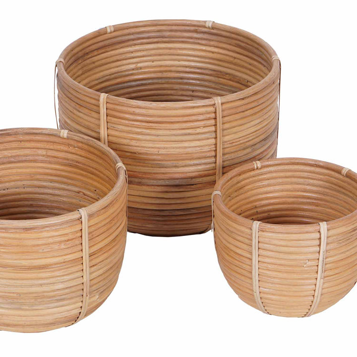 Rattan Korb Blumenkorb Cinta 3er Set
