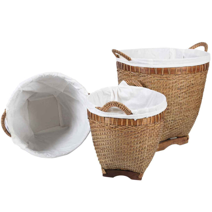 Rattan Wäschekorb Lea mit Henkel