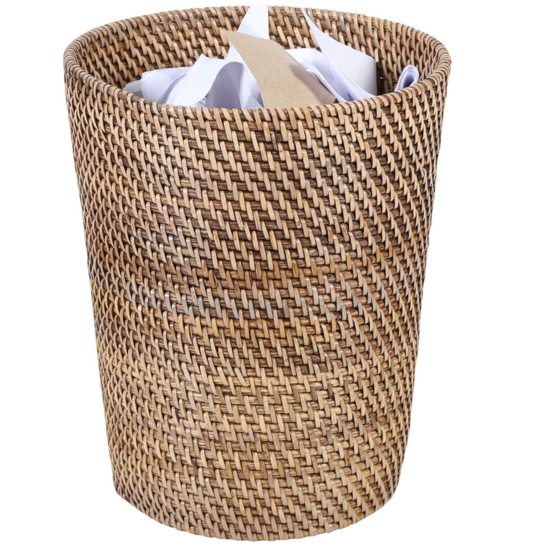 Papierkorb aus Rattan Nila Light Braun