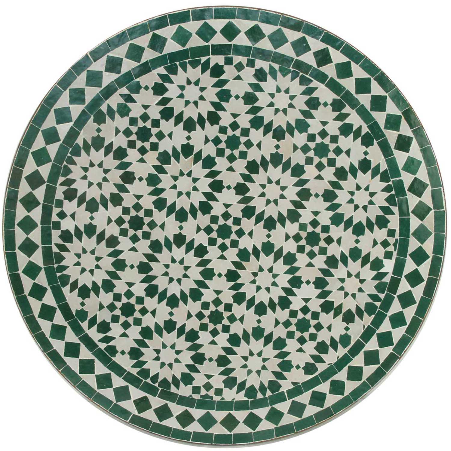 Mosaik Bistrotisch Rund 70 cm Ankabut-Weiß – CASA-MORO