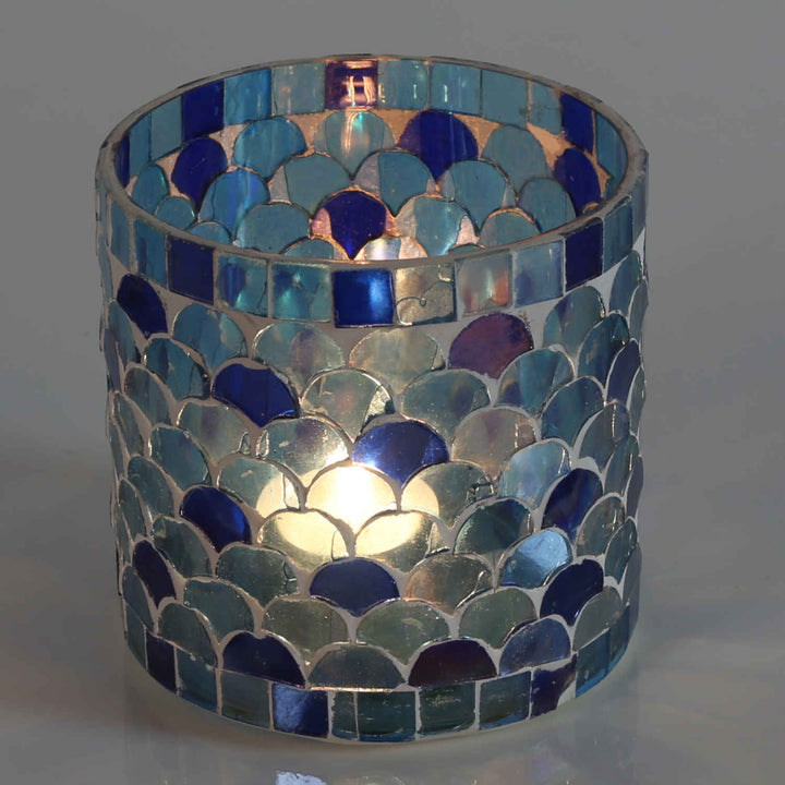 Orientalisches Mosaik Windlicht Athen Dunkelblau