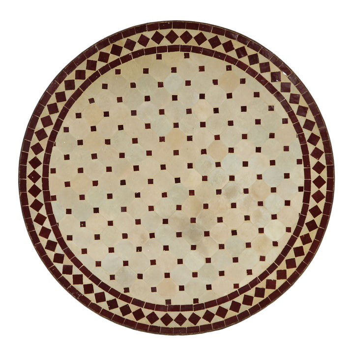 Mosaiktisch D90 Bordeaux/Raute