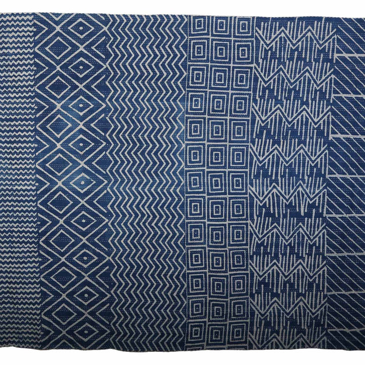 Ethno Tagesdecke Kantha Blau