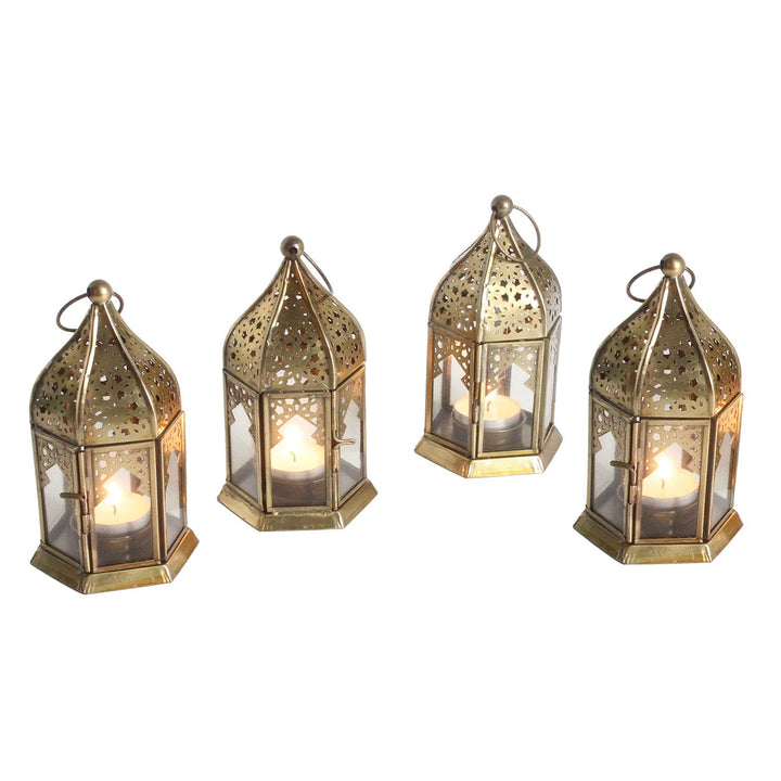 Orientalische Glas-Windlichter Nael Transparent 4er Set