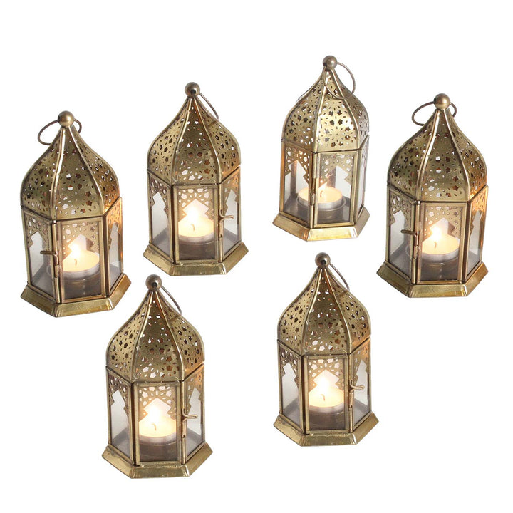 Orientalische Glas-Windlichter Nael Transparent 6er Set
