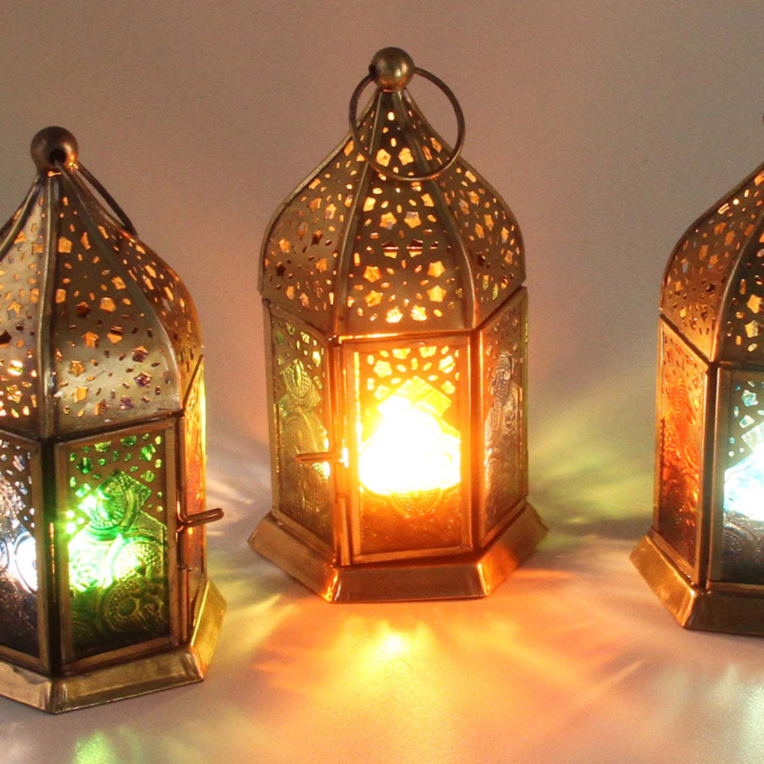 Orientalische Glas-Windlichter Nael Multifarbig 4er Set