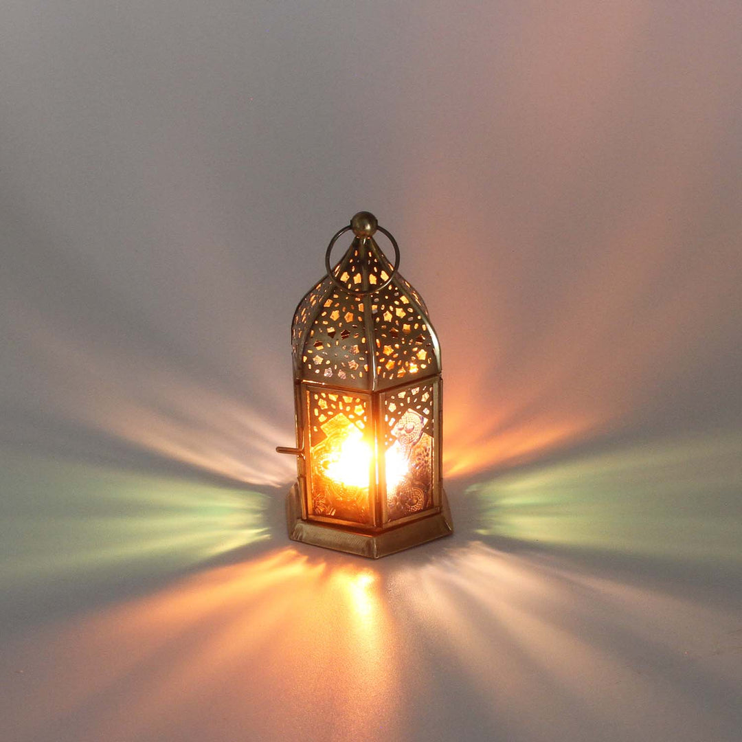 Orientalisches Glas-Windlicht Nael Multifarbig
