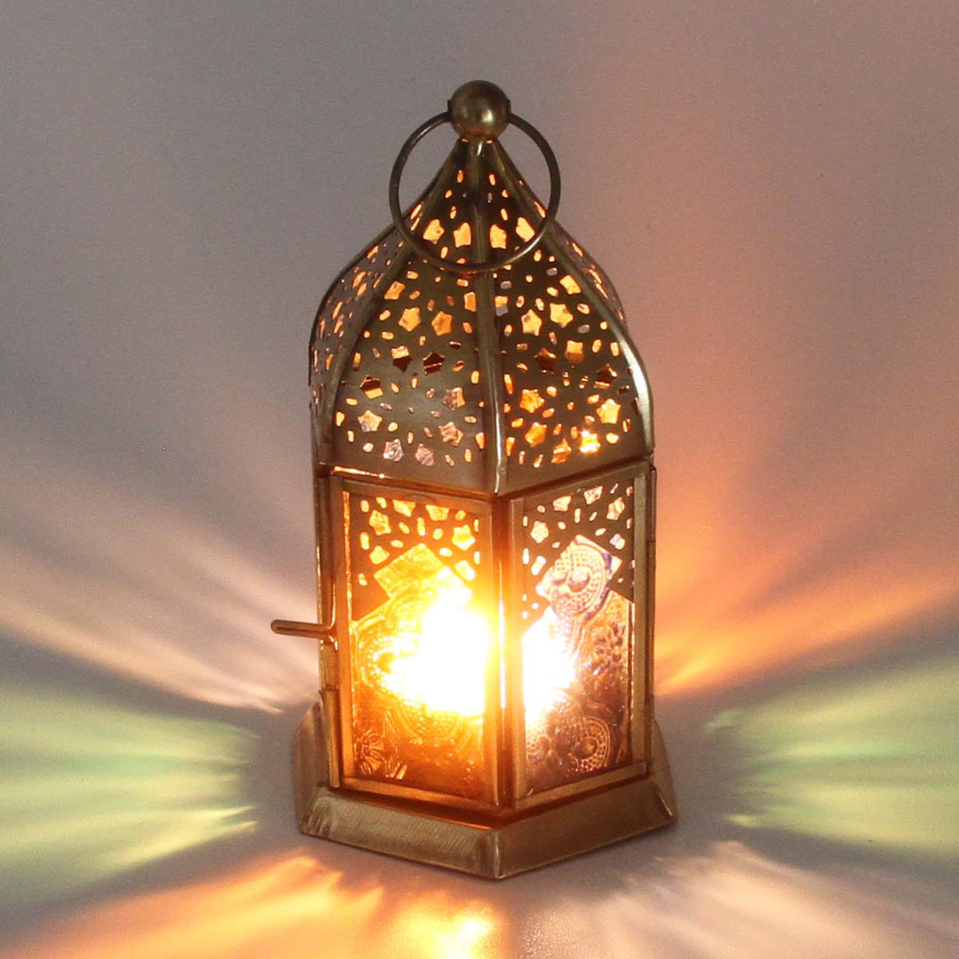 Orientalisches Glas-Windlicht Nael Multifarbig