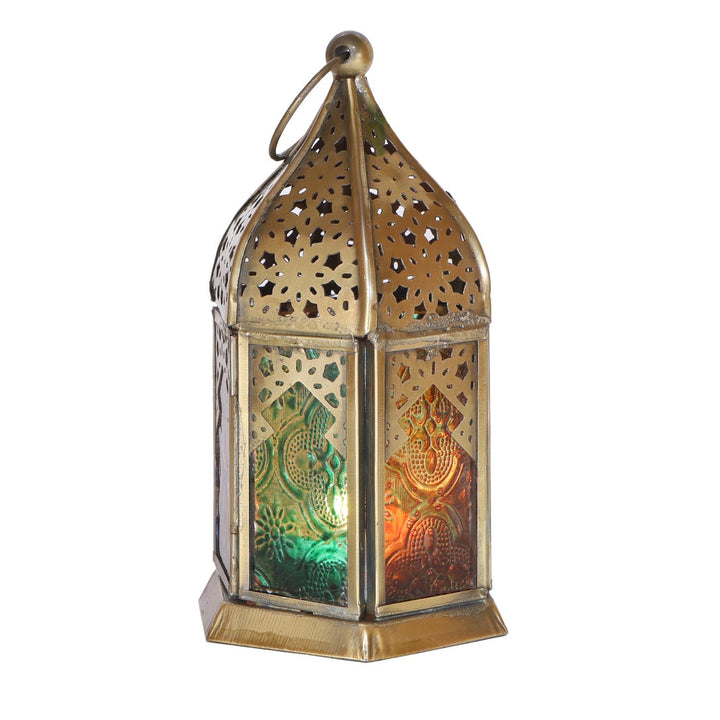 Orientalisches Glas-Windlicht Nael Multifarbig