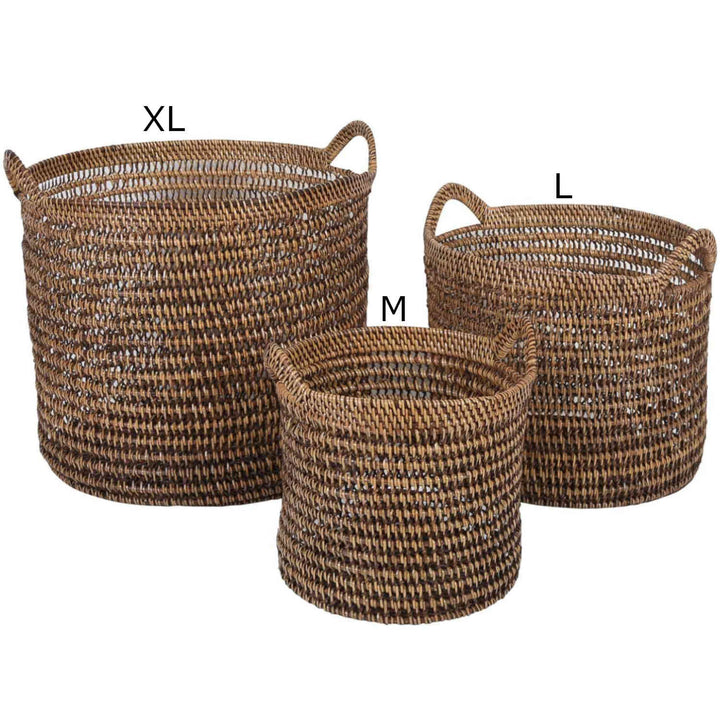 Rattan Korb Eda Braun mit Henkel