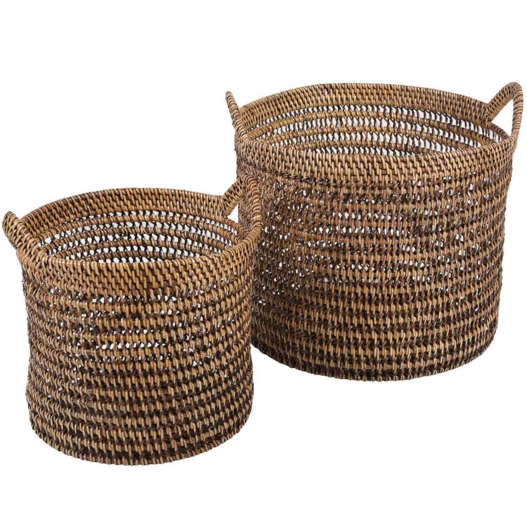 Rattan Korb Eda Braun mit Henkel