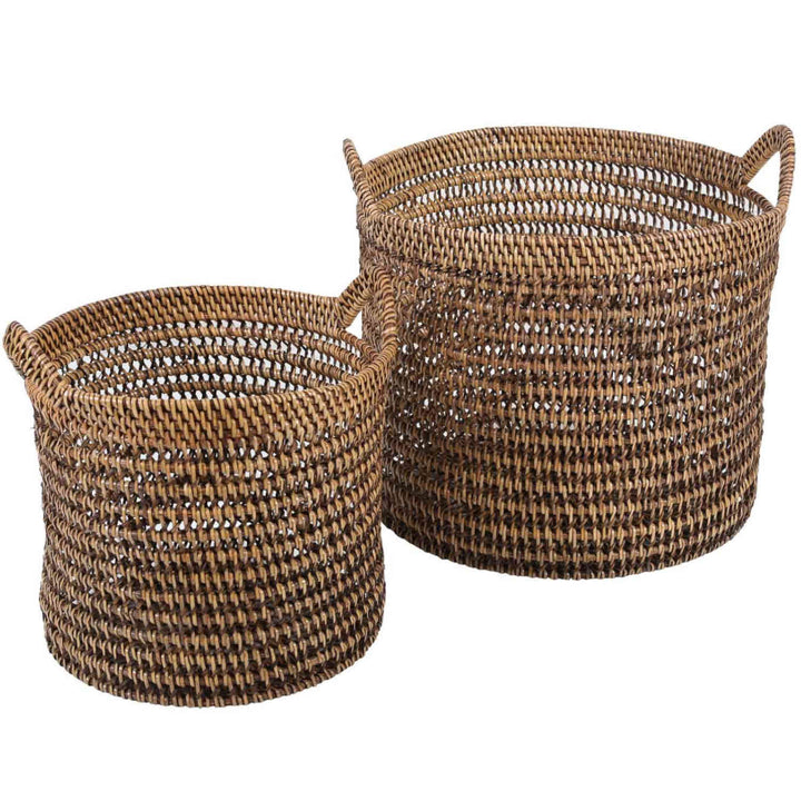 Rattan Korb Eda Braun mit Henkel