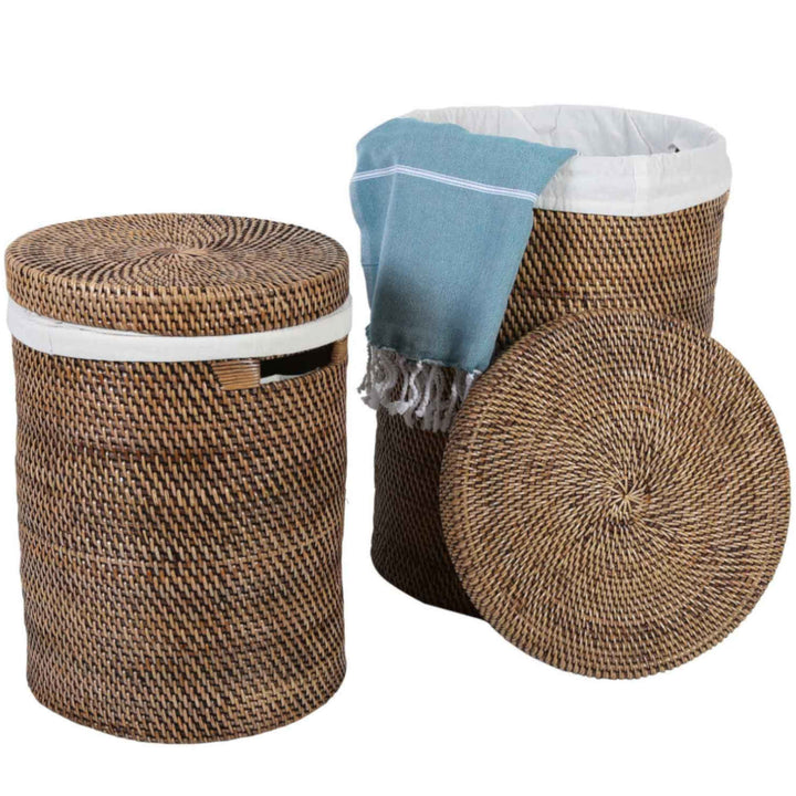 Rattan Wäschekorb Cleo Braun