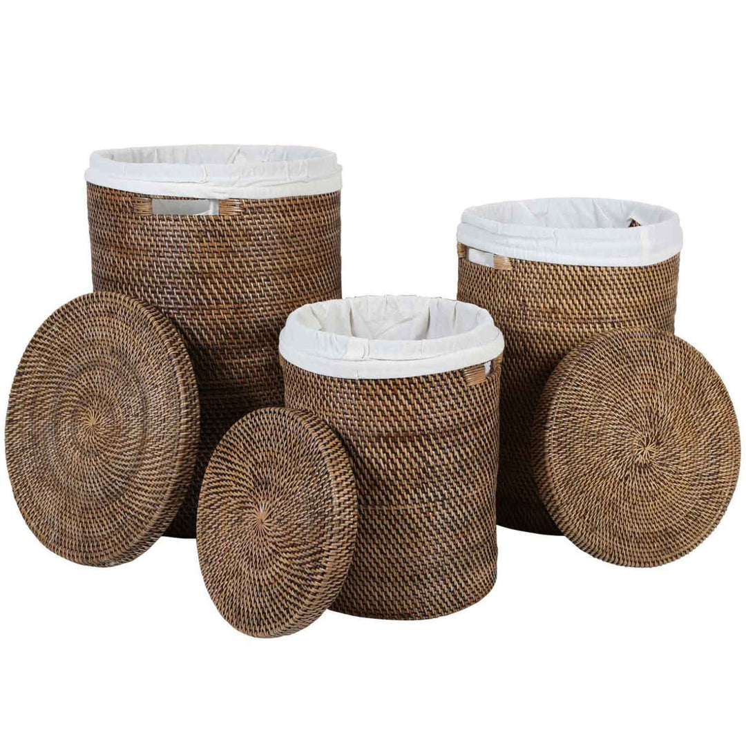 Rattan Wäschekorb Cleo Braun
