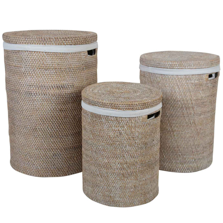 Rattan Wäschekorb Cleo Weiß