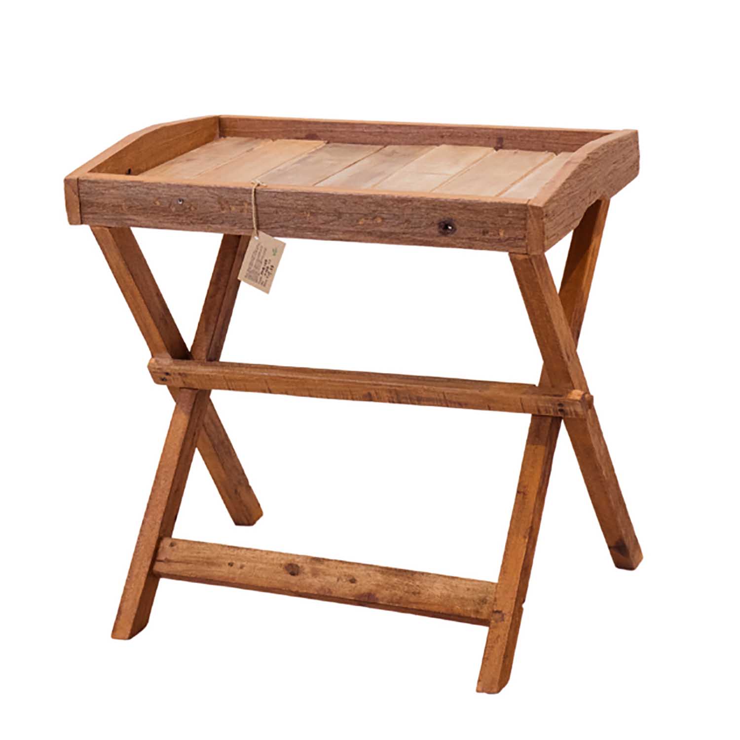 Tabletttisch aus Teakholz mit Klappgestell