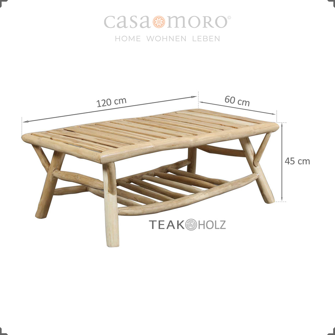 Outdoor Couchtisch aus Massivholz, ideal für Garten und Terrasse