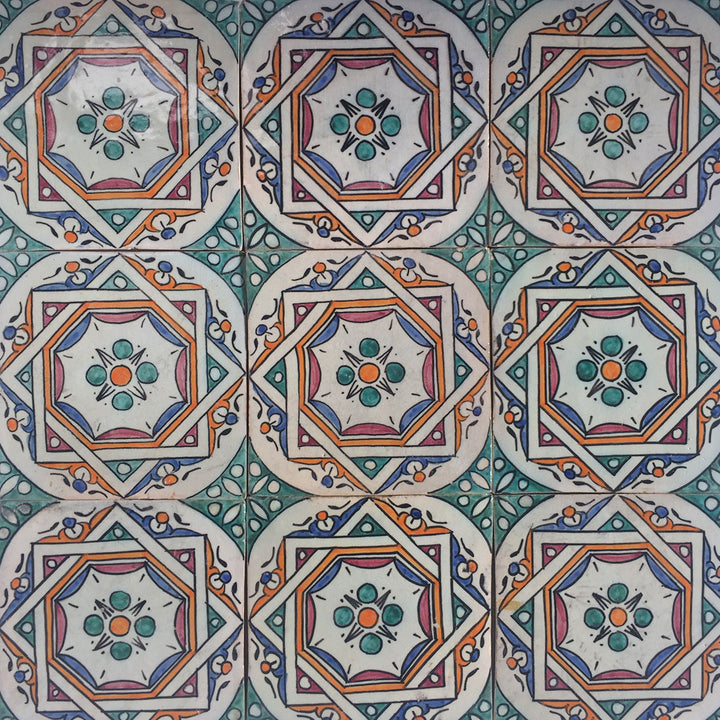 Handbemalte Fliese Samia 10x10