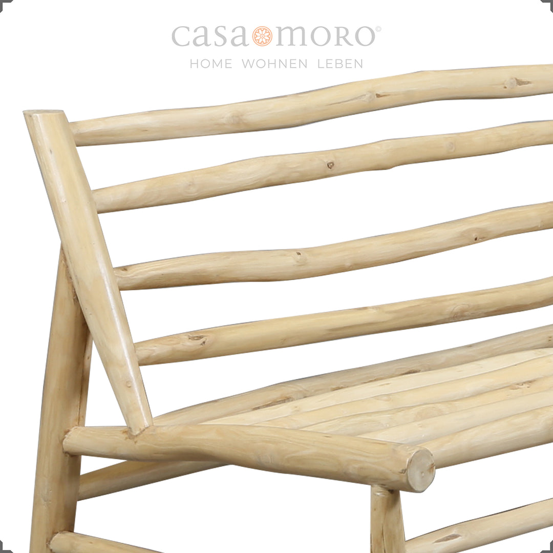 2er Sofa Teakholz warmes Naturholz , 140 cm Breite