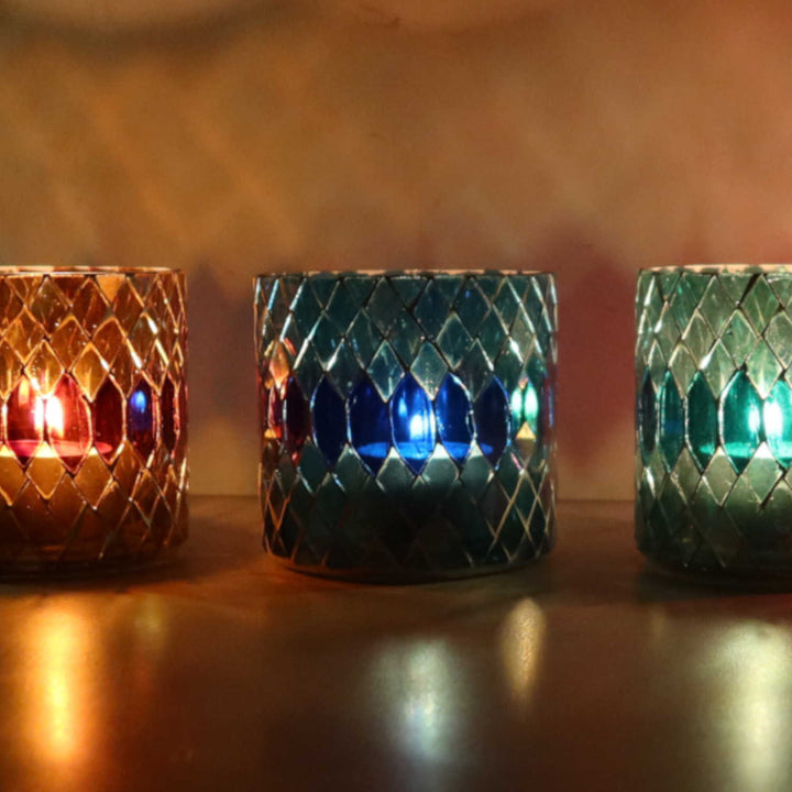 Marokkanisches Mosaik Windlicht Rayan S 5er Set