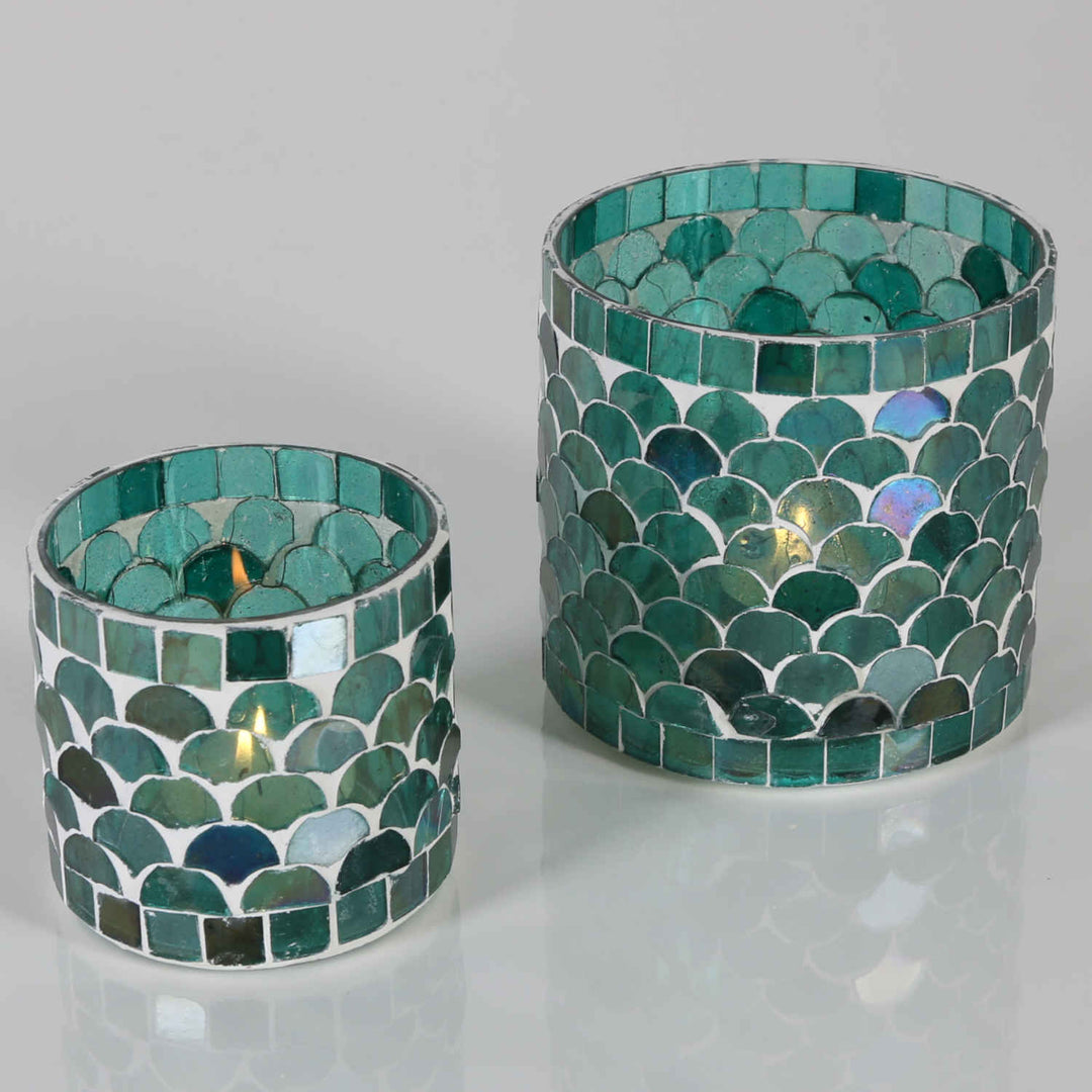 Orientalisches Mosaik Windlicht Athen Grün