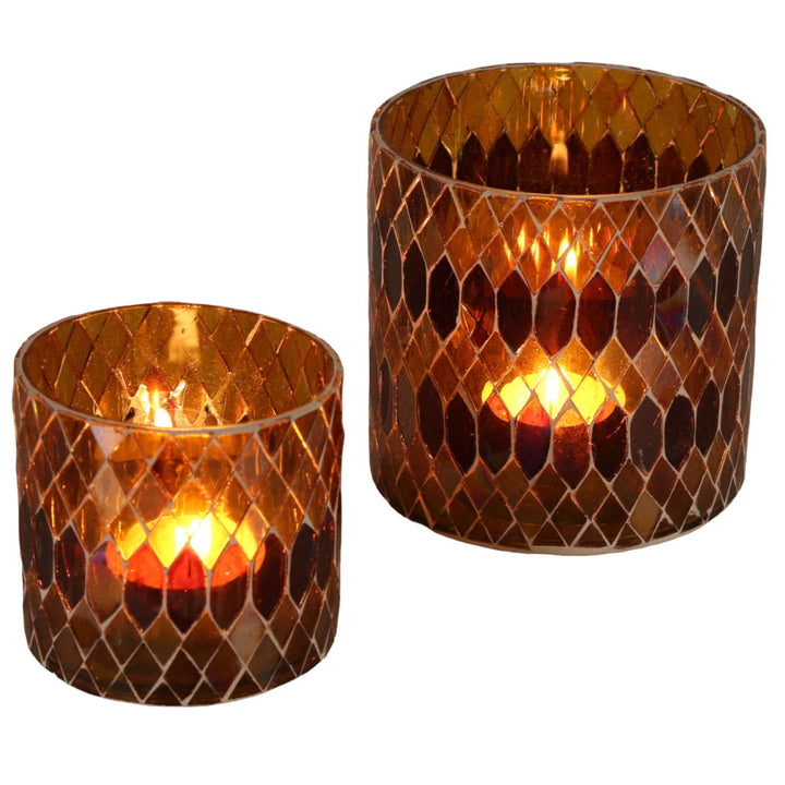 Marokkanisches Mosaik Windlicht Rayan Gelb