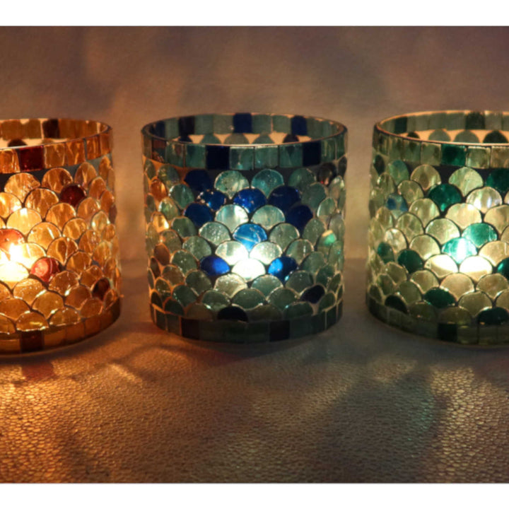 Orientalisches Mosaik Windlicht Athen M 5er Set