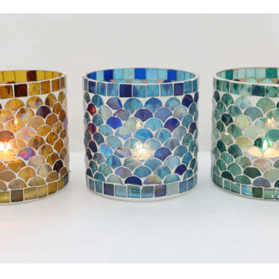 Orientalisches Mosaik Windlicht Athen M 5er Set