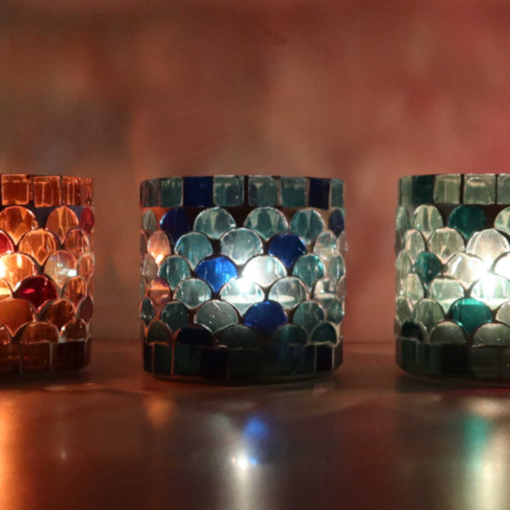 Orientalisches Mosaik Windlicht Athen S 5er Set