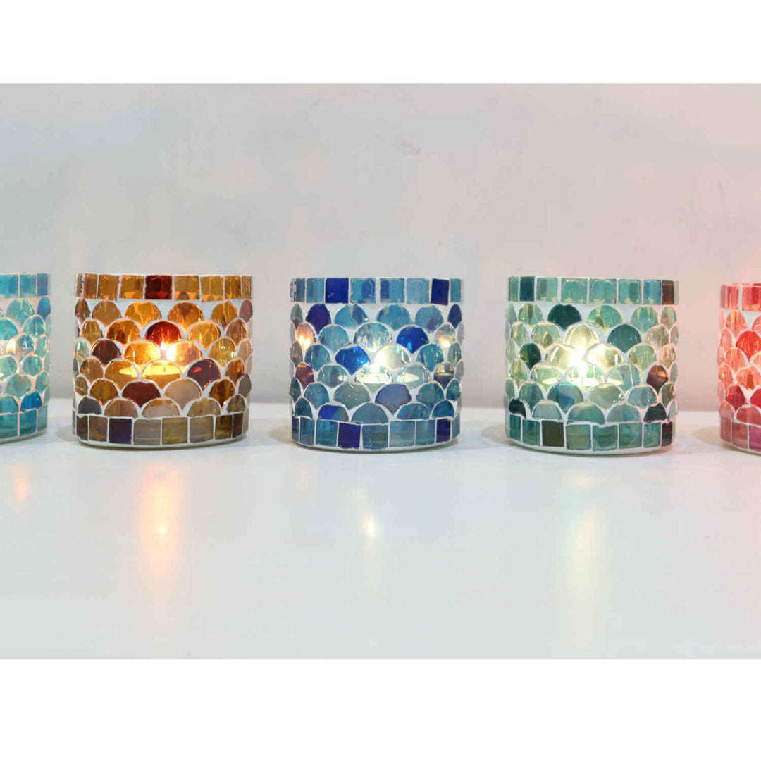 Orientalisches Mosaik Windlicht Athen S 5er Set