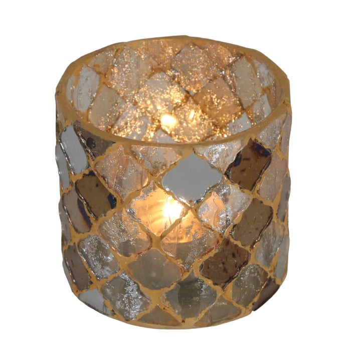 Orientalisches Mosaik Windlicht Athen Gold