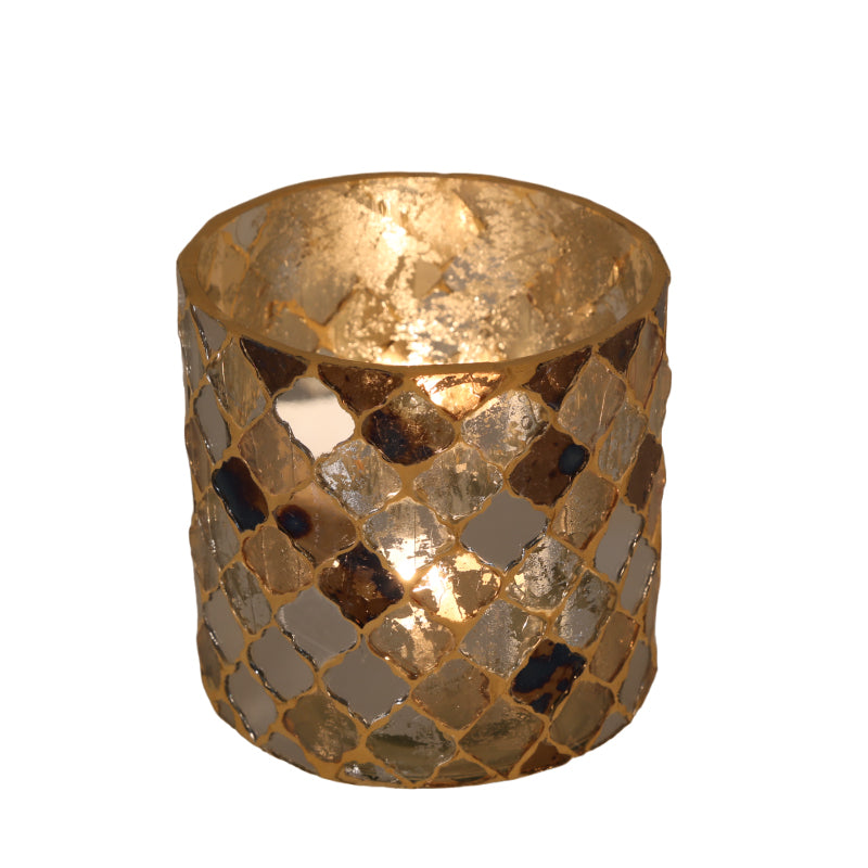 Orientalisches Mosaik Windlicht Athen Gold