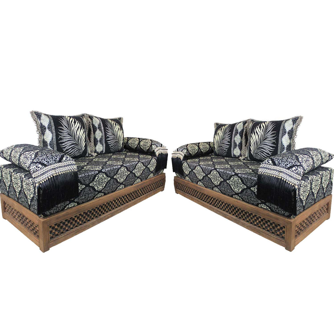 Orientalische Sitzecke Salma Schwarz 25 - Gestell - Set