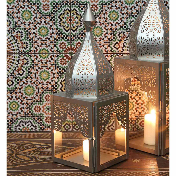 Orientalisches Windlicht Modena Silber M