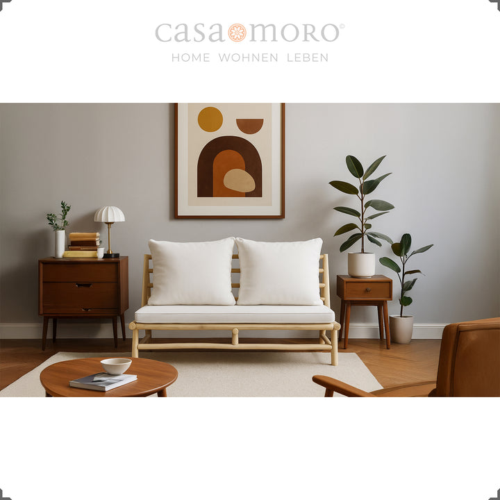 Zweisitzer Sofa naturbelassen , passend zu Boho und Japandi