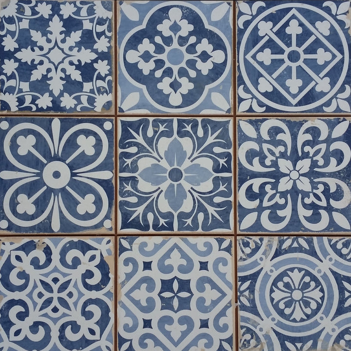 Marokkanische Fliesen Rahel Blau Patchwork