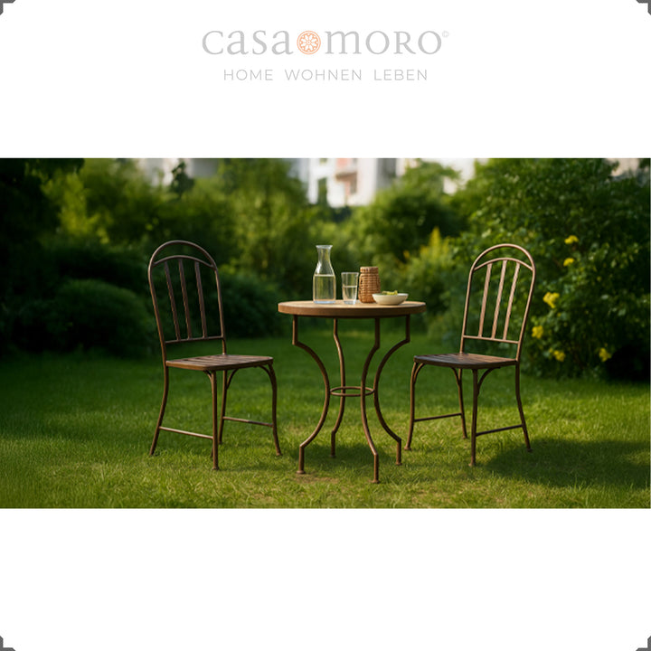 Bistrotisch aus Schmiedeeisen & Zellige