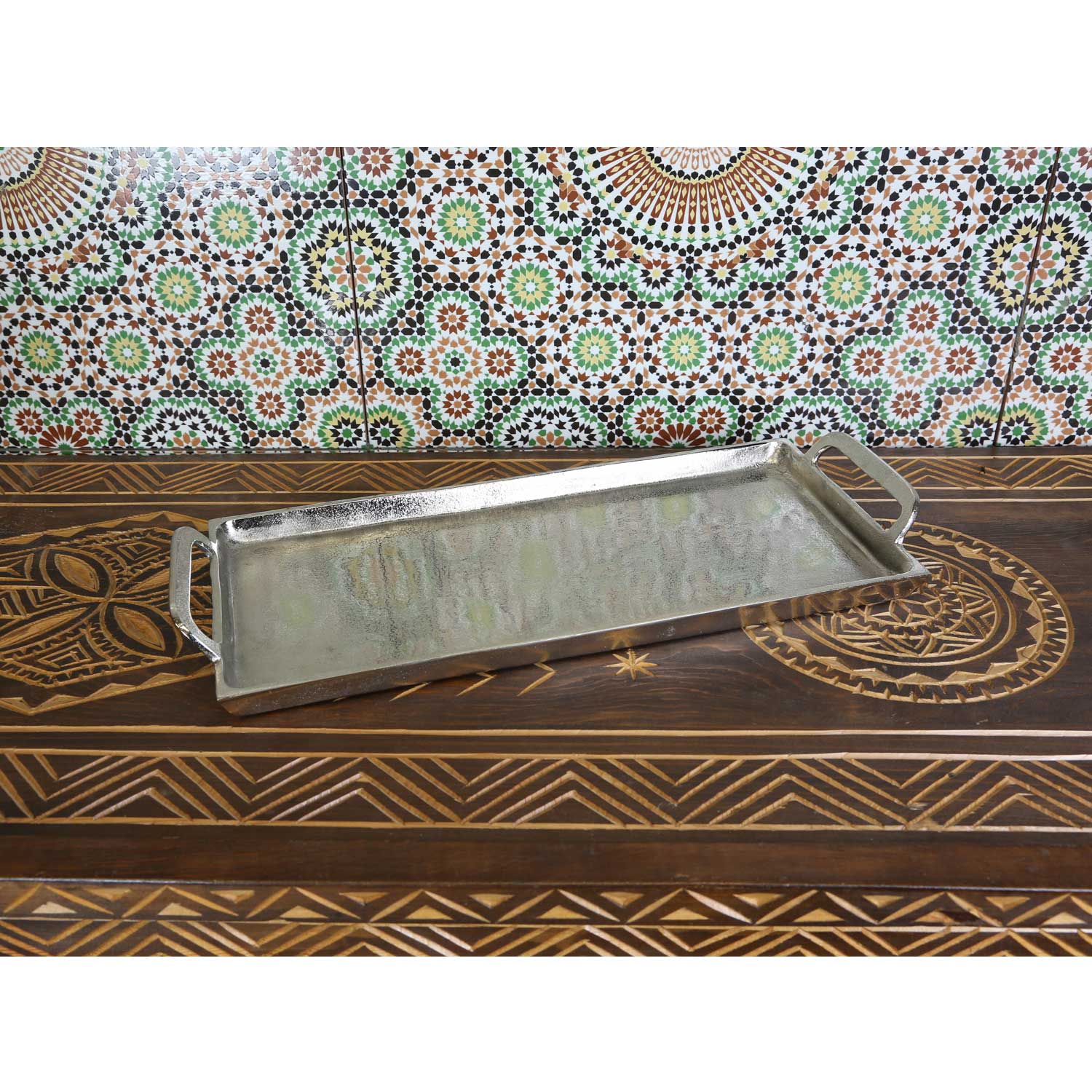 Casa Padrino Beistelltisch Serviertablett Mit Ständer Naturfarben