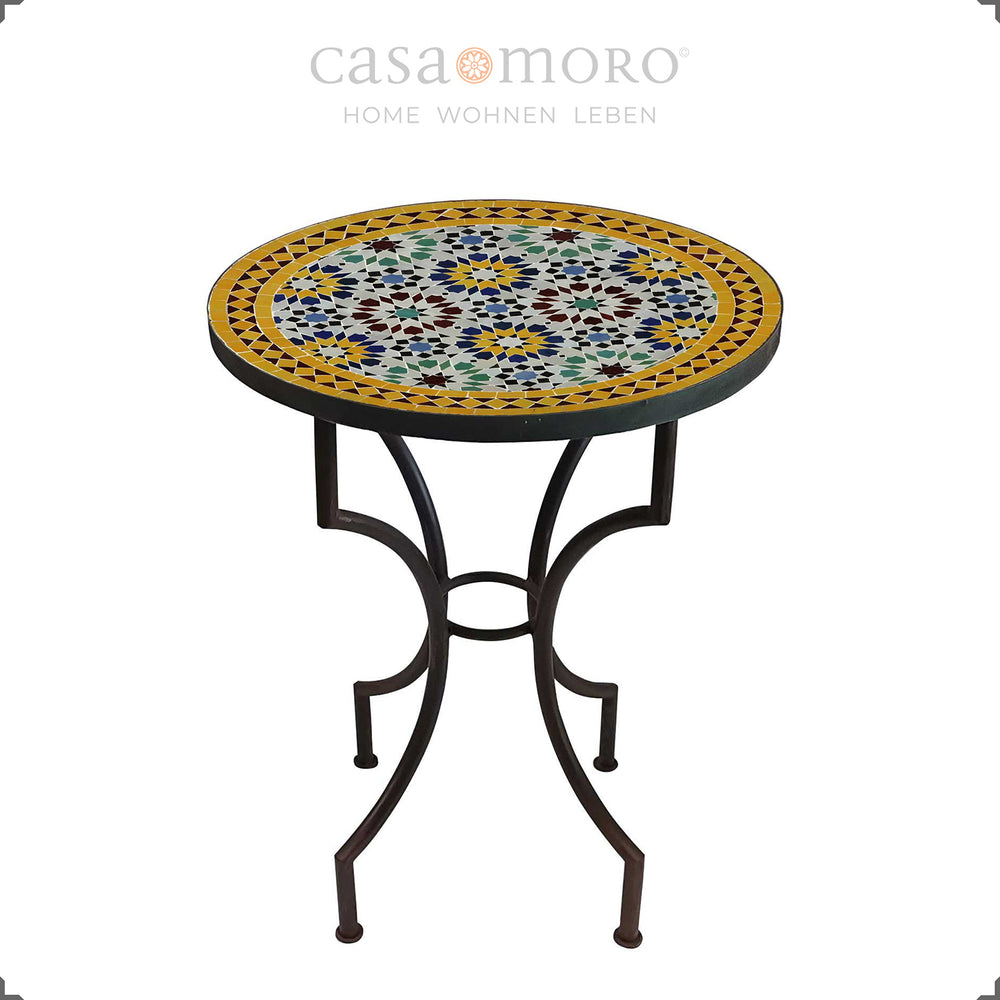 Runde Mosaiktische aus Marokko – 45 bis 120 cm für Balkon & Garten – CASA-MORO