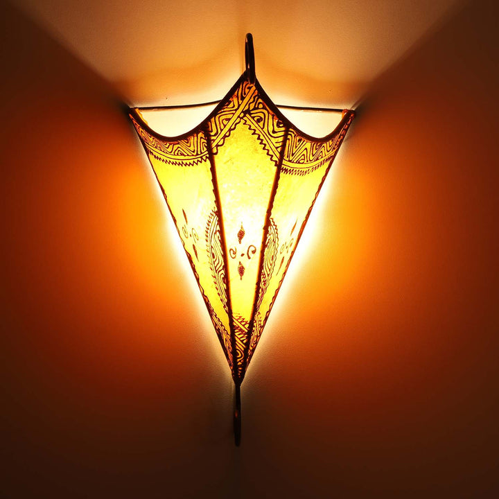 Marokkanische Leder Wandlampe Mouna